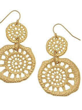 Intricate! Susan Shaw Gold Lattice Filigree Earrings
